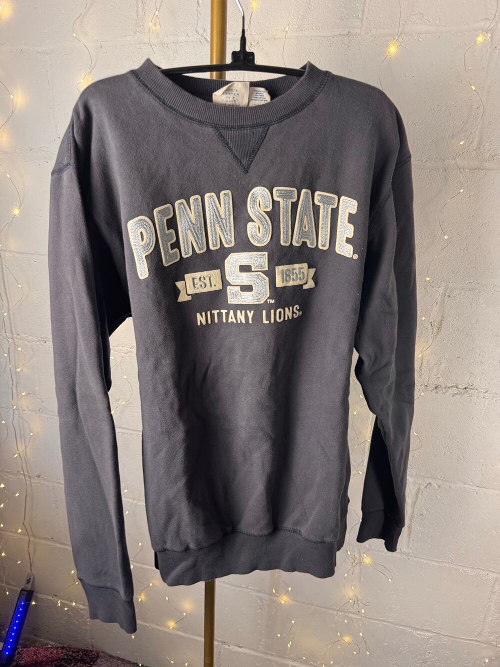 penn state nittany lions women’s sweatshirt blue 84 size m embroidered appliqué